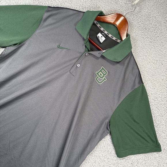 Nike Other - Nike‎ Baylor University Polo Shirt Dri-Fit Men's Large Gray/Green BU